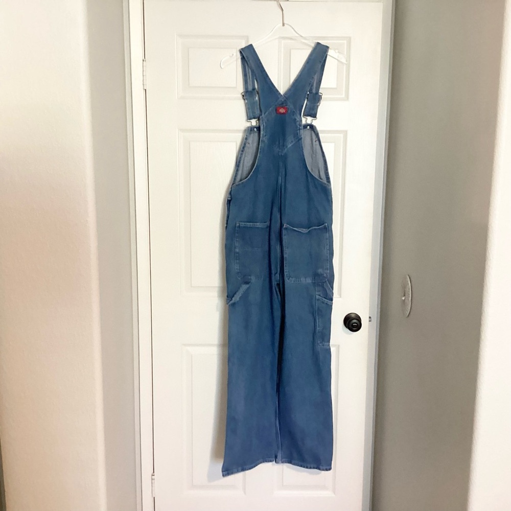 Dickies Medium Blue Relaxed Denim Overalls - Picture 6 of 9
